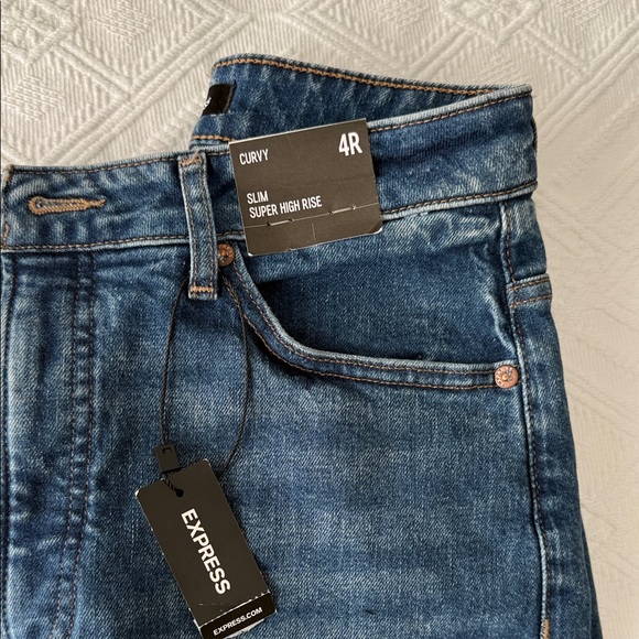 Express High Rise Blue Jeans - Picture 2 of 6